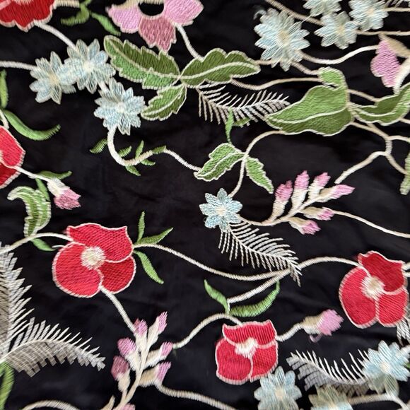 Anthropologie Skirt Sz 4 Eva Franco Poppy Midi Embroidered Asimetric Boho Floral - Picture 15 of 16